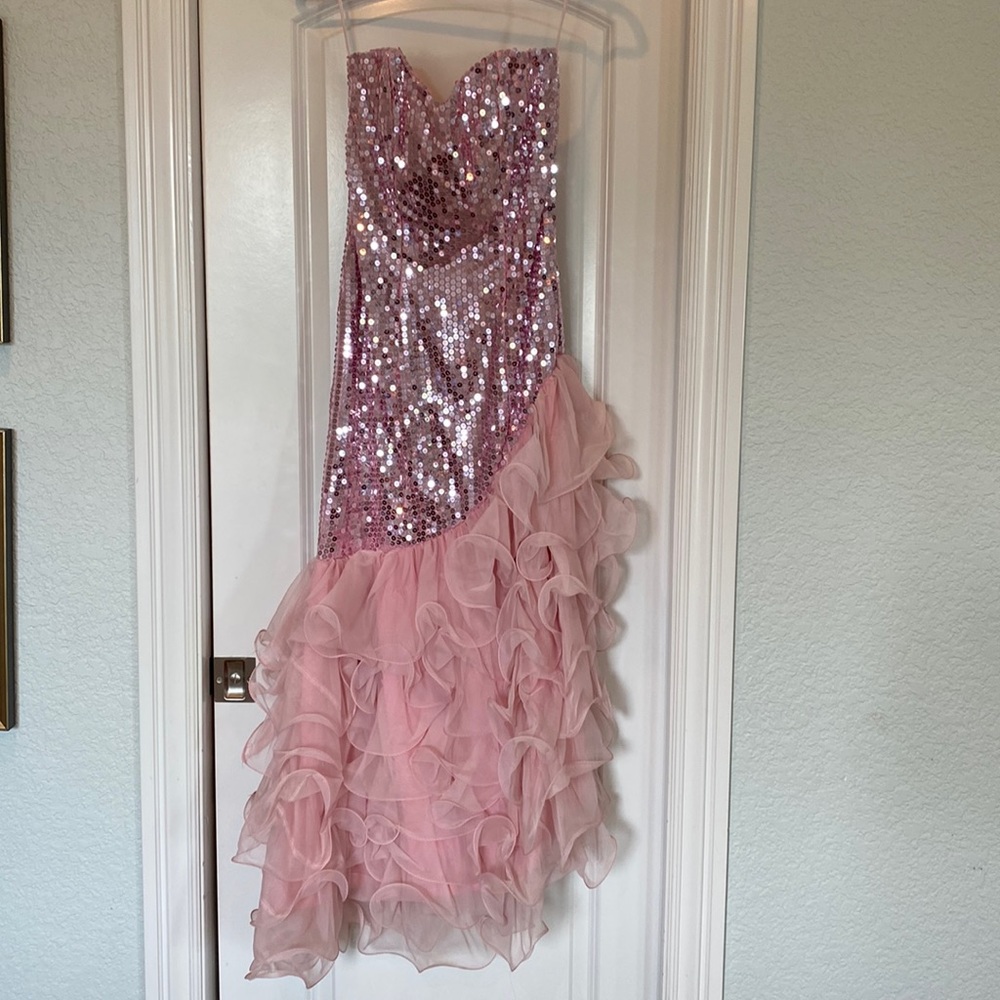 VINTAGE 80’s sequin with ruffles prom dress - Nadine
